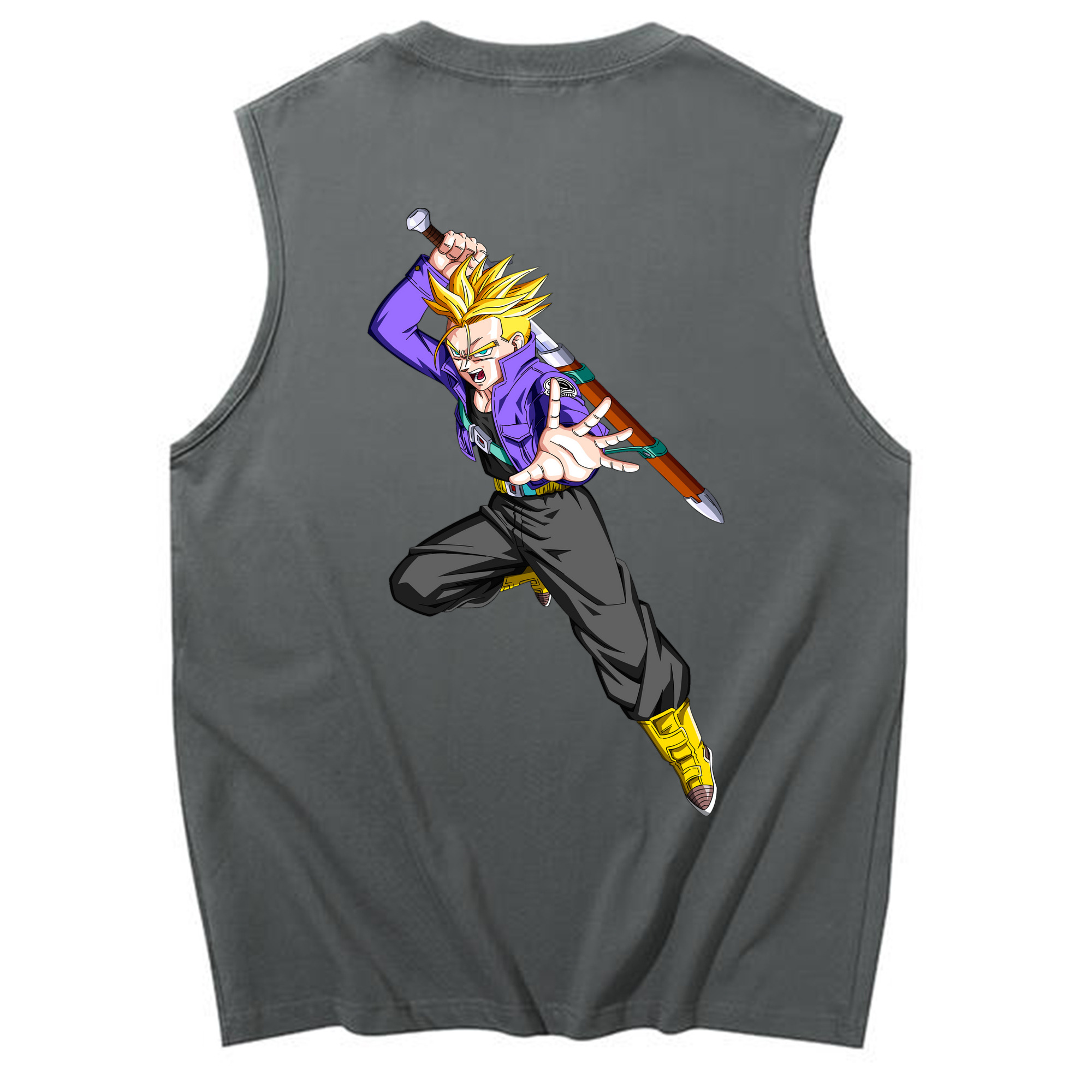（画像用） ドラゴンボール トランクス（Torankusu）DRAGON BALL Trunks コットン100％タンクトップ（背面プリント）